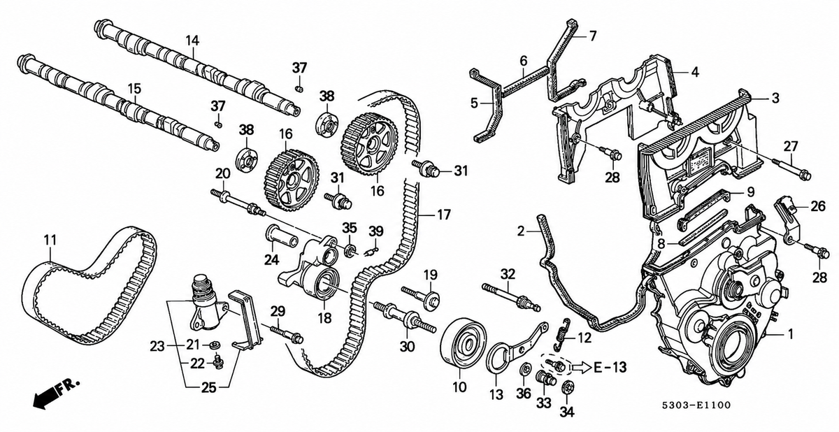 Honda - B-Series Camshaft Oil Seal (29x43x8) (Arai)