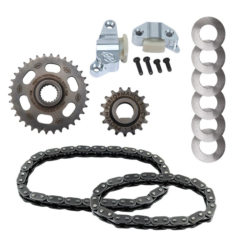 S&S Cycle 07-17 BT Camshaft Chain Drive Kits - Incl. Chain, Sprockets, Shims, & Cam Chain Tensioner