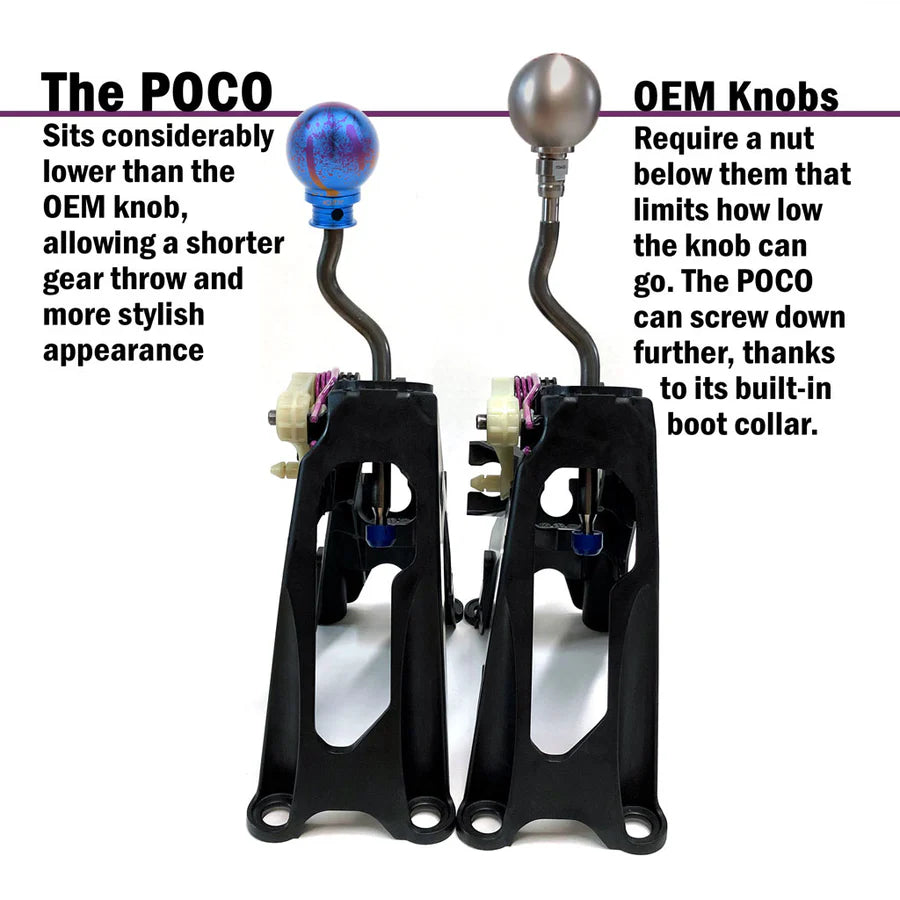 Acuity - POCO-Ti Low Profile Shift Knob in Splatter Titanium Finish (M10x1.5)