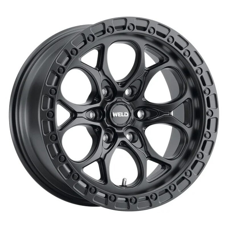 Weld 17x9 Ledge 6 6x135 ET-12 BS 4.50 87.1 Satin Black Wheel / Satin Black Ring