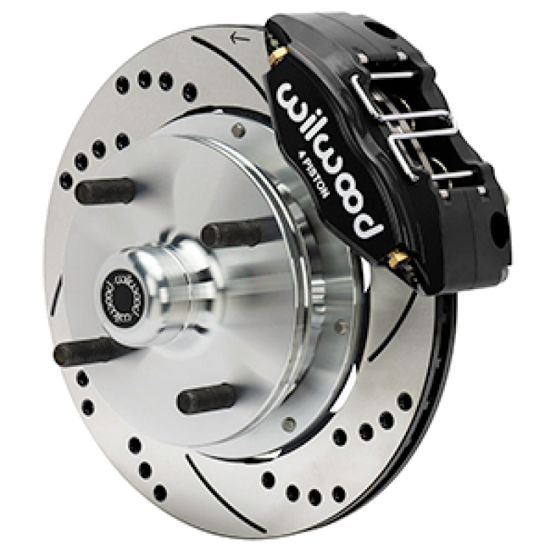 Wilwood 73-76 Porsche 914 Front Powerlite Brake Kit Drilled & Slotted - Black