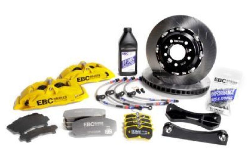 EBC Racing 02-09 Nissan 350Z 3.5L Yellow Apollo-6 Calipers 355mm Rotors Front Big Brake Kit