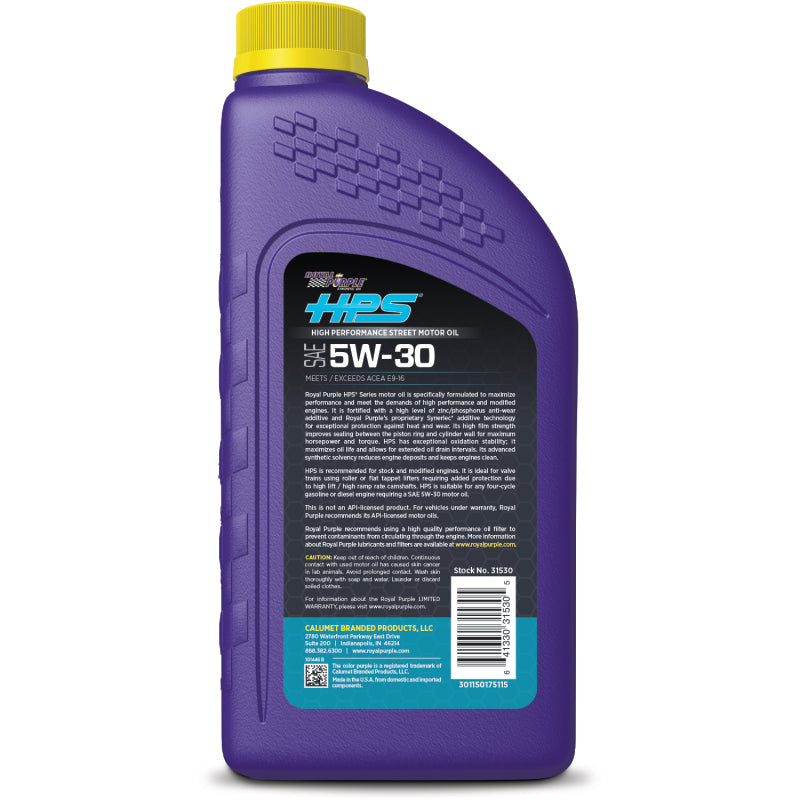 Royal Purple HPS Synthetic High Performance Street 5W30 Motor Oil - 1 Quart