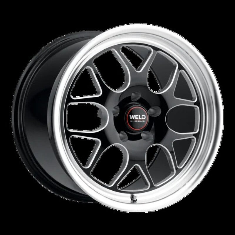 Weld Solana Drag 15x10 / 5x114.3 BP / ET22 / 6.36in BS / 78.1 Dia - Gloss Black Milled Wheel