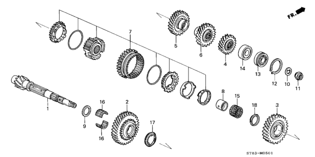 Honda - Synchronizer Sleeve Set (1-2)