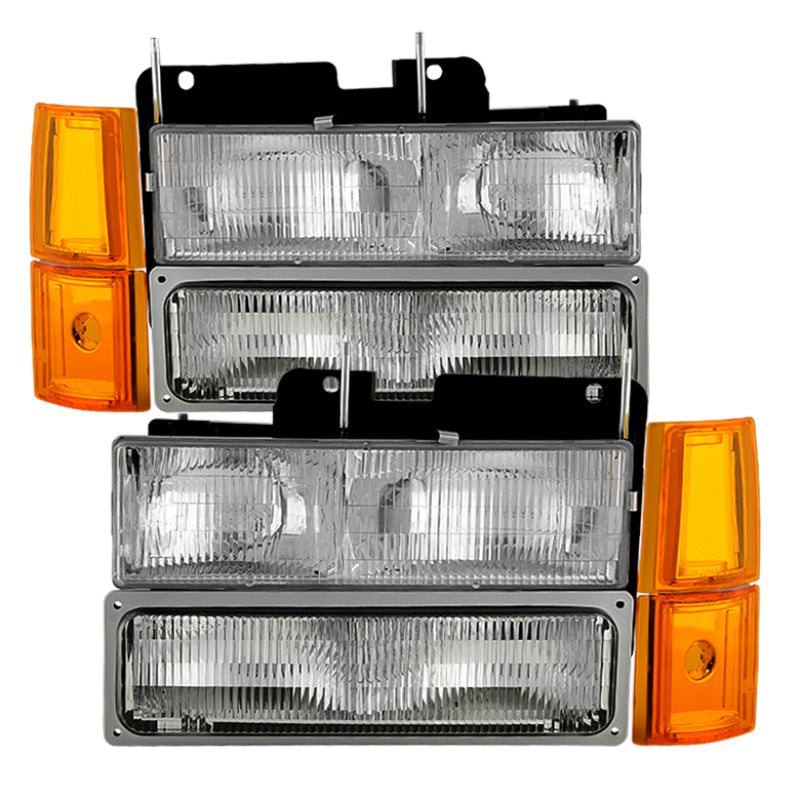 xTune GMC Yukon 94-99 Headlights w/ Corner & Parking Lights 8pcs Sets - OEM HD-JH-GCK94-OE-C-SET