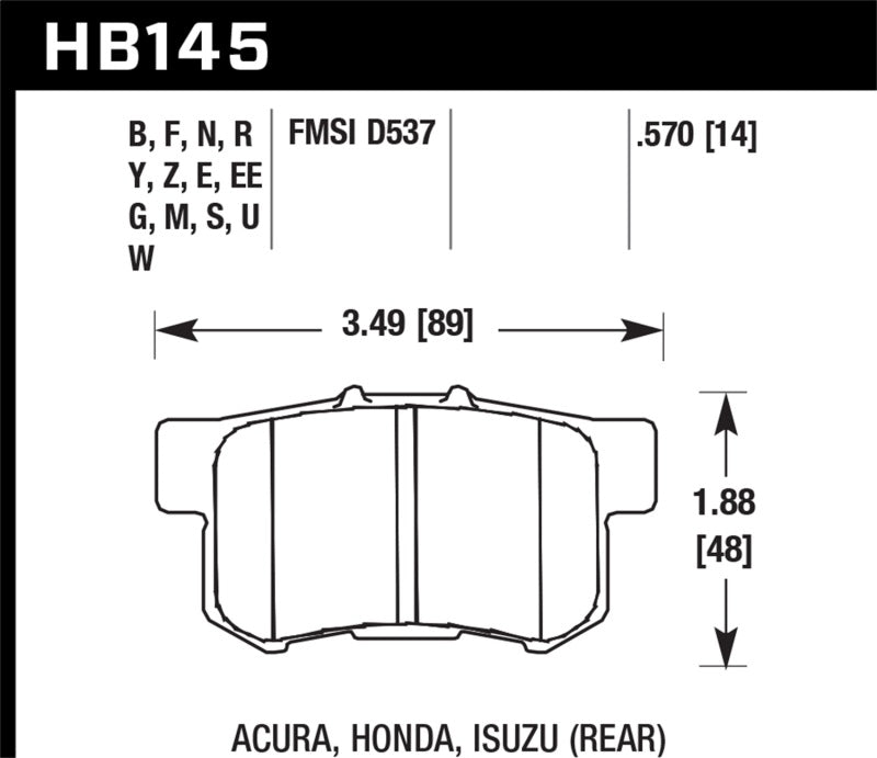 Hawk - 06+ Civic Si HPS Street Rear Brake Pads