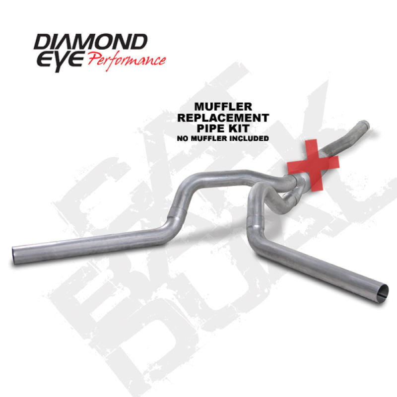 Diamond Eye KIT 4in Catback MFLR REPLACMENT PIPE DUAL AL: 2006-2007.5 CHEVY/GMC 6.6L 2500/3500