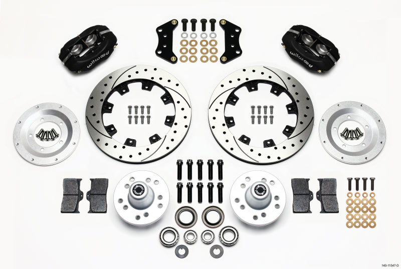 Wilwood Forged Dynalite Front Kit 12.19in Drilled Magnum Force Drop Spindle