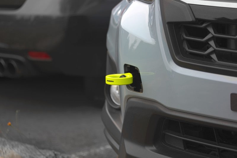 PERRIN 22-25 Subaru WRX / 18-23 Crosstrek / 20-25 OBXT Tow Hook Kit (Front) - Neon Yellow