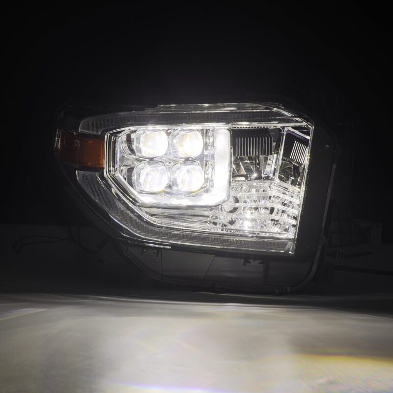 AlphaRex 14-21 Toyota Tundra NOVA LED Proj HL Chrome w/Actv Light & Seq. Sig + Switchback DRL