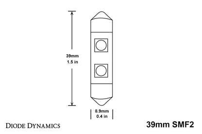 Diode Dynamics 39mm SMF2 LED Bulb - Cool - White (Pair)