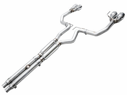 AWE 2024 Ford Mustang GT Fastback S650 RWD Track Edition Catback Exhaust w/ Quad Chrome Silver Tips