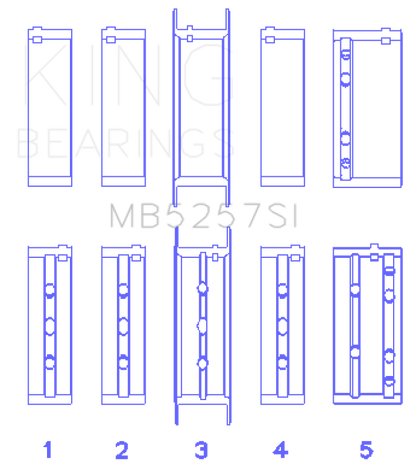 King Engine Bearings General Motors 379/V8 Ohv (Size +0.25mm) Main Bearing Set