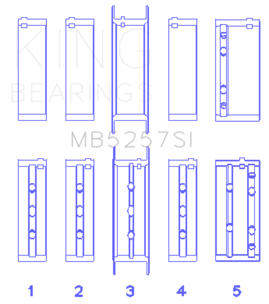 King Engine Bearings General Motors 379/V8 Ohv (Size +0.50mm) Main Bearing Set