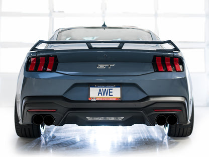 AWE 2024 Ford Mustang GT Fastback S650 RWD Track Edition Catback Exhaust w/ Quad Diamond Black Tips