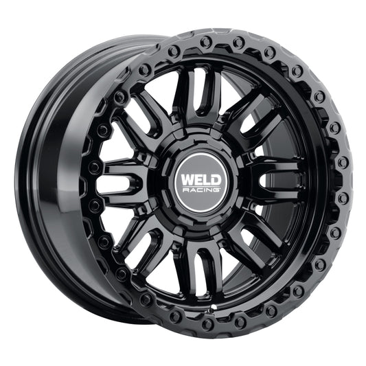 Weld Off-Road Swift 17x9in - 8x180 BP - ET-12 - 124.3mm CB - Gloss Black Wheel & Ring