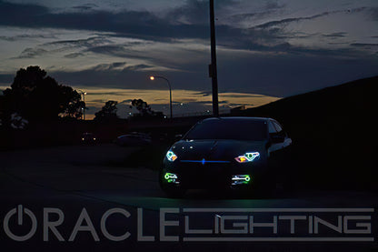 Oracle 13-16 Dodge Dart Surface Mount LED Projector Fog Light Halo Kit - Red