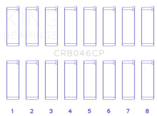 King Engine Bearings Porsche M 48.00/M 48.50 (Size +0.50mm) Connecting Rod Bearing Set