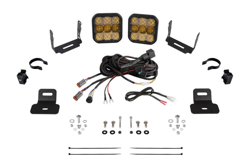 Diode Dynamics 17-24 Can-Am Maverick X3 SS5 Stage Series Ditch Light Kit - Sport Yellow Combo