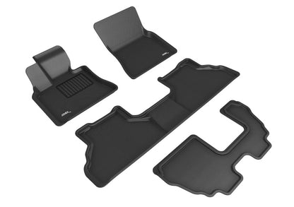 3D MAXpider 2007-2013 BMW X5 E70 Kagu 1st & 2nd & 3rd Row Floormats - Black