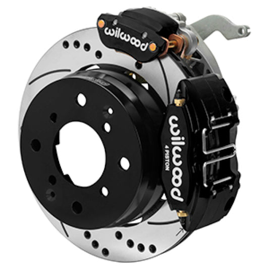 Wilwood 70-76 Porsche 914 Rear Powerlite Brake Kit Dilled & Slotted - Black