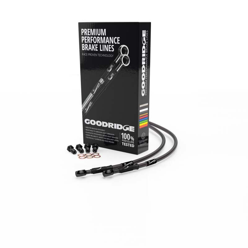 Goodridge 02-03 Yamaha R1 Carbon Rear SS Brake Lines w/Black Fittings