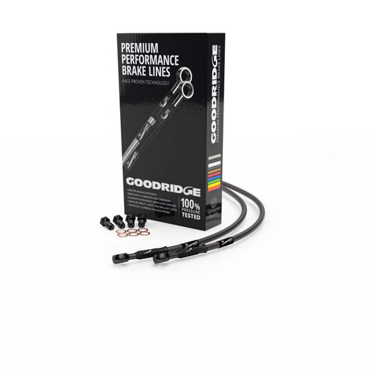 Goodridge 06-13 Yamaha FZS1000 FZ1 Fazer Carbon Rear SS Brake Lines w/Black Fittings