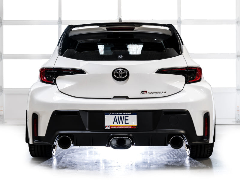 AWE 23-24 Toyota GR Corolla Touring Edition Catback Exhaust - Chrome Silver Tips