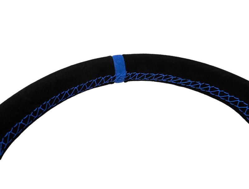 PRP Comp-R D-Shape Suede Steering Wheel - Blue