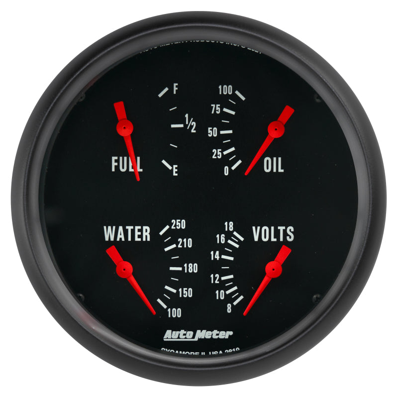 Autometer Z-Series Quad 5in. - 0 OhmE-90 OhmF