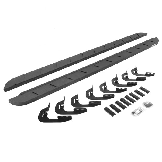 Go Rhino 14-18 GMC Sierra 1500 CC 4DR RB10 Slim Running Boards Kit (Incl. Brackets) - Bedliner Coat