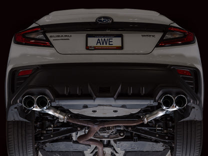 AWE Tuning 22-25 Subaru VB WRX Track Edition Axle-Back Exhaust - Chrome Silver Tips
