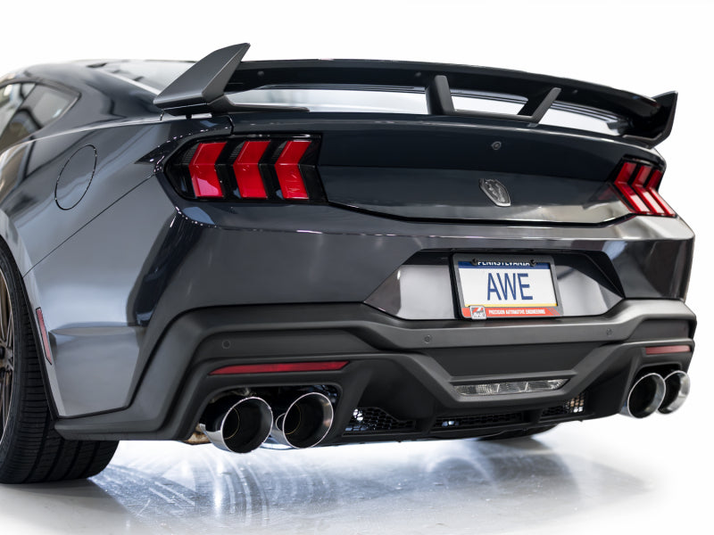 AWE 2024 Ford Mustang Dark Horse S650 RWD SwitchPath Catback Exhaust w/ Quad Chrome Silver Tips