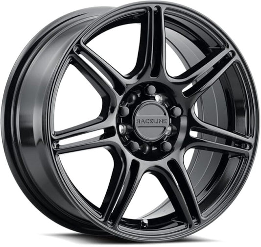 Raceline 148B Apex 17x7.5in / 5X100 / 5X114.3 BP / 40mm Offset / 72.62mm Bore - Gloss Black