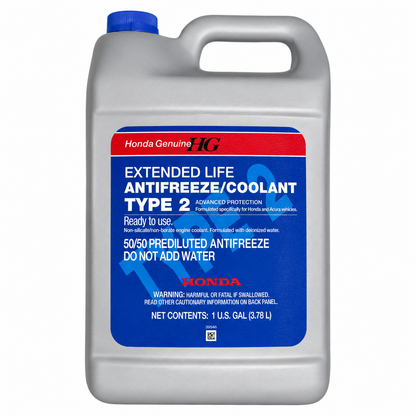 Honda - Genuine Honda Type 2 Antifreeze/Coolant | Pre-Mixed Blue 1 Gallon | 08CLA-P99-0F0A8