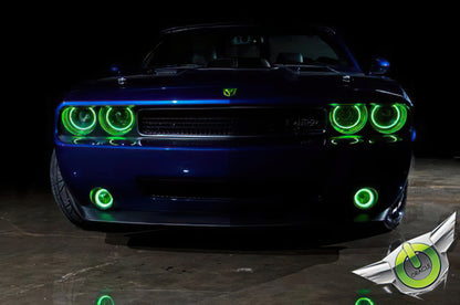 Oracle 08-14 Dodge Challenger LED Projector Headlight Halo Kit - Green