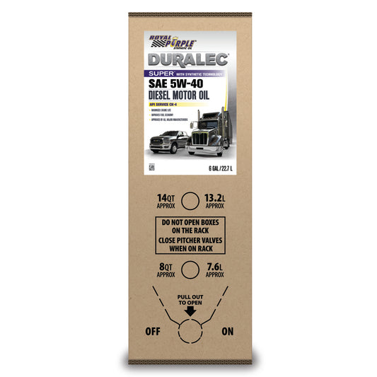 Royal Purple Duralec Super Diesel 5W-40 CK-4 Motor Oil - 6 Gallon Bag-In-Box