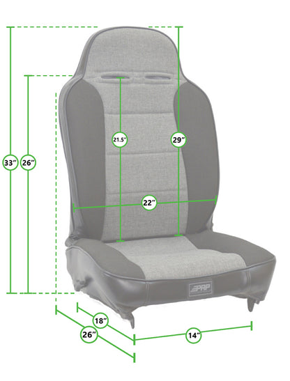 PRP 03-06 Jeep Wrangler TJ Enduro High Back Reclining Suspension Seats Kit - Gray (Pair)
