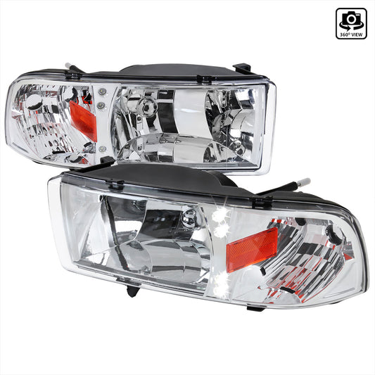 Spec-D - Headlights Chrome for 94-01 Dodge Ram