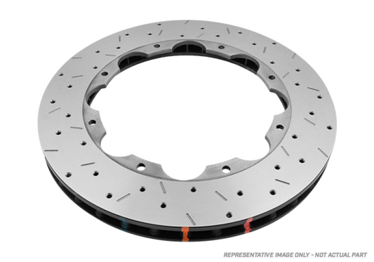 DBA 08-20 Nissan 370Z 5000 Rotor XS Cross Drilled & Slotted w/Replacement NAS Nuts KP