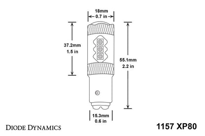 Diode Dynamics 1157 LED Bulb XP80 LED - Amber (Single)