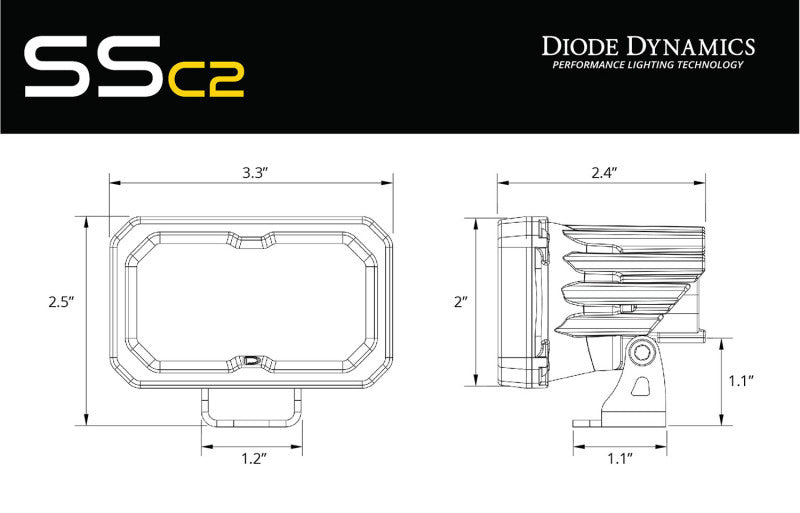 Diode Dynamics Stage Series 2 In Roll Bar Chase Light Kit SSC2 Pro - Yellow (Pair)