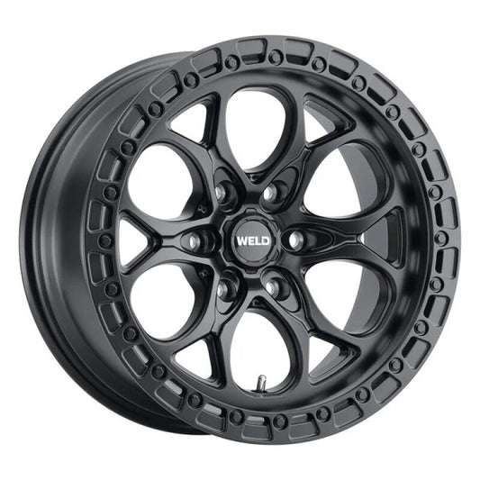 Weld 17x9 Ledge 6 6x135 ET00 BS 5.00 Satin BLK / Satin BLK Ring 87.1