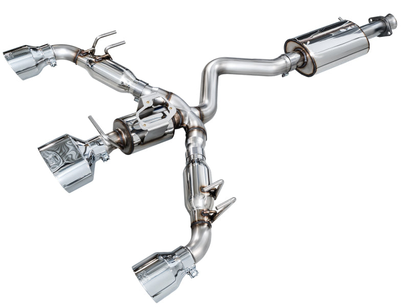 AWE 23-24 Toyota GR Corolla Touring Edition Catback Exhaust - Chrome Silver Tips