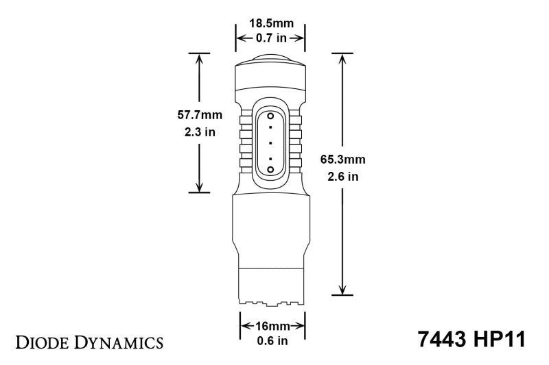 Diode Dynamics 7443 LED Bulb HP11 LED - Amber (Single)