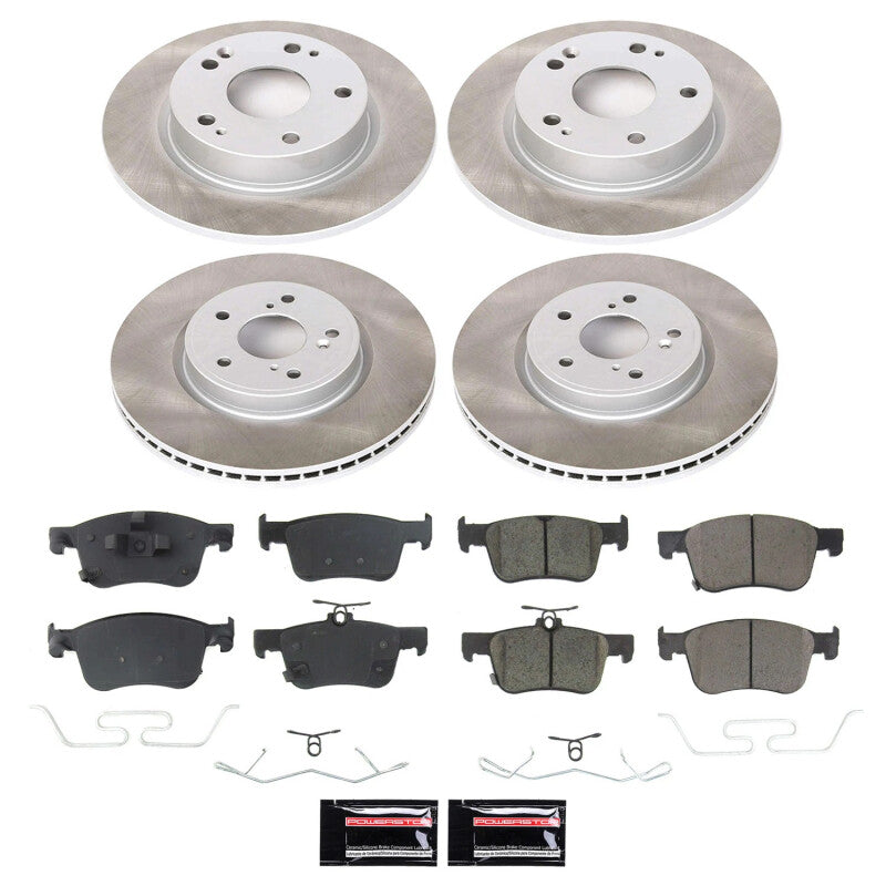 Power Stop 2023 Honda Civic Front and Rear Semi-Coated Rotor Kit