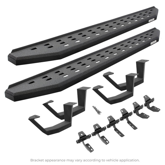 Go Rhino 2022 Toyota Tundra CrwMx Kit w/RB20 Running Board + Brkts + 4 RB20 Drop Steps - Bedlnr Coat