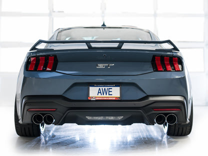 AWE 2024 Ford Mustang GT Fastback S650 RWD Track Edition Catback Exhaust w/ Quad Chrome Silver Tips