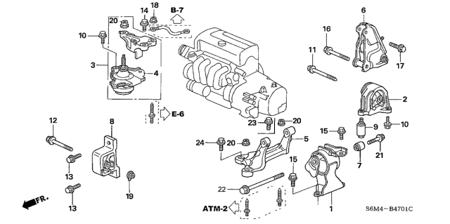 Acura - Front Engine Mount Bolt (12x88)